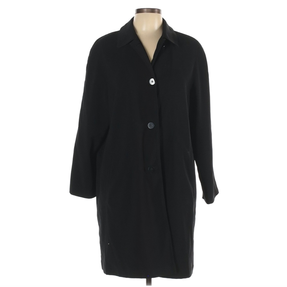 London Fog Black Classic Trench Coat Size L